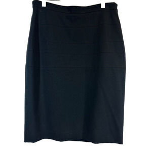 Akris Punto Pencil Skirt Womens Size 8 Black Lined Zip Pockets Fitted D9